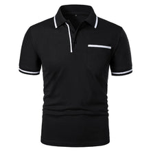 Load image into Gallery viewer, Men's Short Sleeve Polo Shirt with Color Accents and Top Pocket