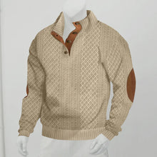 Load image into Gallery viewer, Men's Long-Sleeved Jacquard Knit Pullover Sweater with Stand-Up Collar
