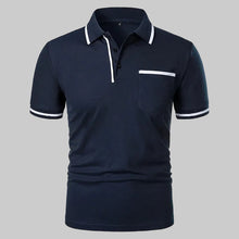 Cargar imagen en el visor de la galería, Men's Short Sleeve Polo Shirt with Color Accents and Top Pocket
