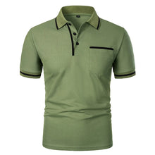 Load image into Gallery viewer, Men's Short Sleeve Polo Shirt with Color Accents and Top Pocket