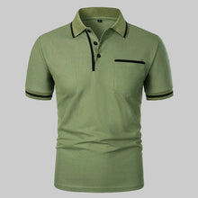 Cargar imagen en el visor de la galería, Men's Short Sleeve Polo Shirt with Color Accents and Top Pocket