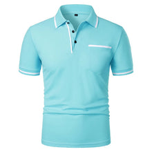 Load image into Gallery viewer, Men's Short Sleeve Polo Shirt with Color Accents and Top Pocket