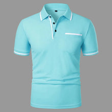 Cargar imagen en el visor de la galería, Men's Short Sleeve Polo Shirt with Color Accents and Top Pocket