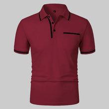 Cargar imagen en el visor de la galería, Men's Short Sleeve Polo Shirt with Color Accents and Top Pocket