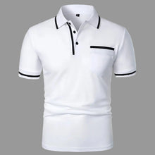 Cargar imagen en el visor de la galería, Men's Short Sleeve Polo Shirt with Color Accents and Top Pocket