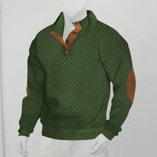 Load image into Gallery viewer, Men's Long-Sleeved Jacquard Knit Pullover Sweater with Stand-Up Collar