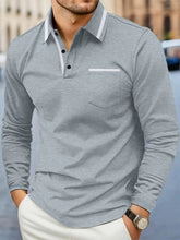 Load image into Gallery viewer, Men's Long Sleeve Shirt with Collar and Pocket Accents
