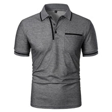 Load image into Gallery viewer, Men's Short Sleeve Polo Shirt with Color Accents and Top Pocket