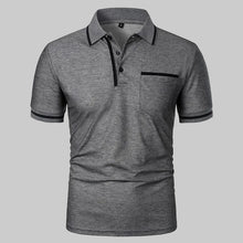 Cargar imagen en el visor de la galería, Men's Short Sleeve Polo Shirt with Color Accents and Top Pocket