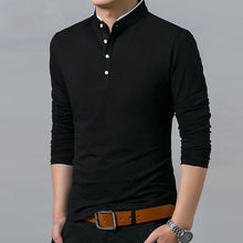 Load image into Gallery viewer, Long Sleeve Shirt with Mandarin Collar featuring a Contrasting Color