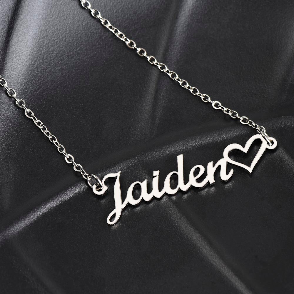 Personalized Name and Heart Pendant Necklace