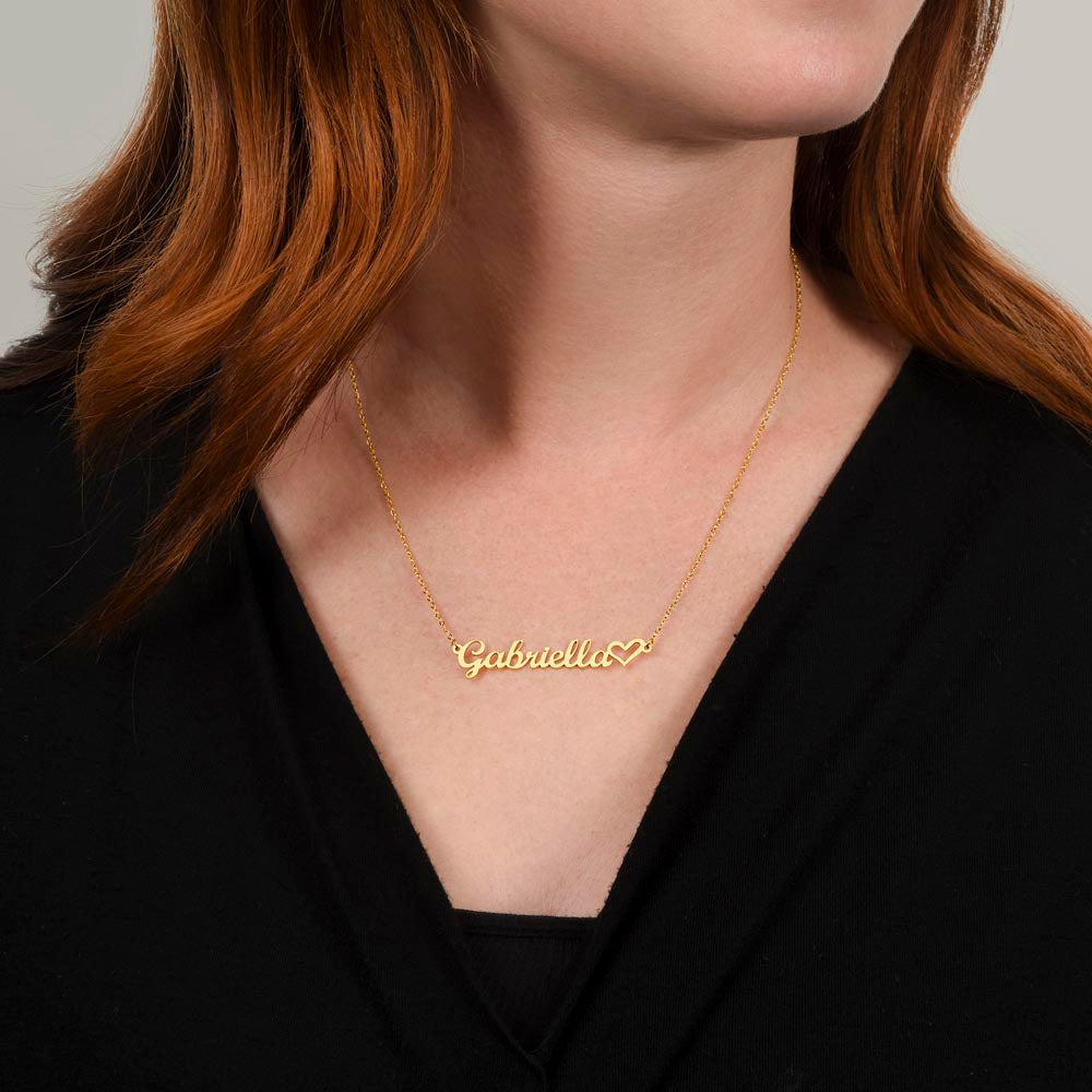 Personalized Name and Heart Pendant Necklace