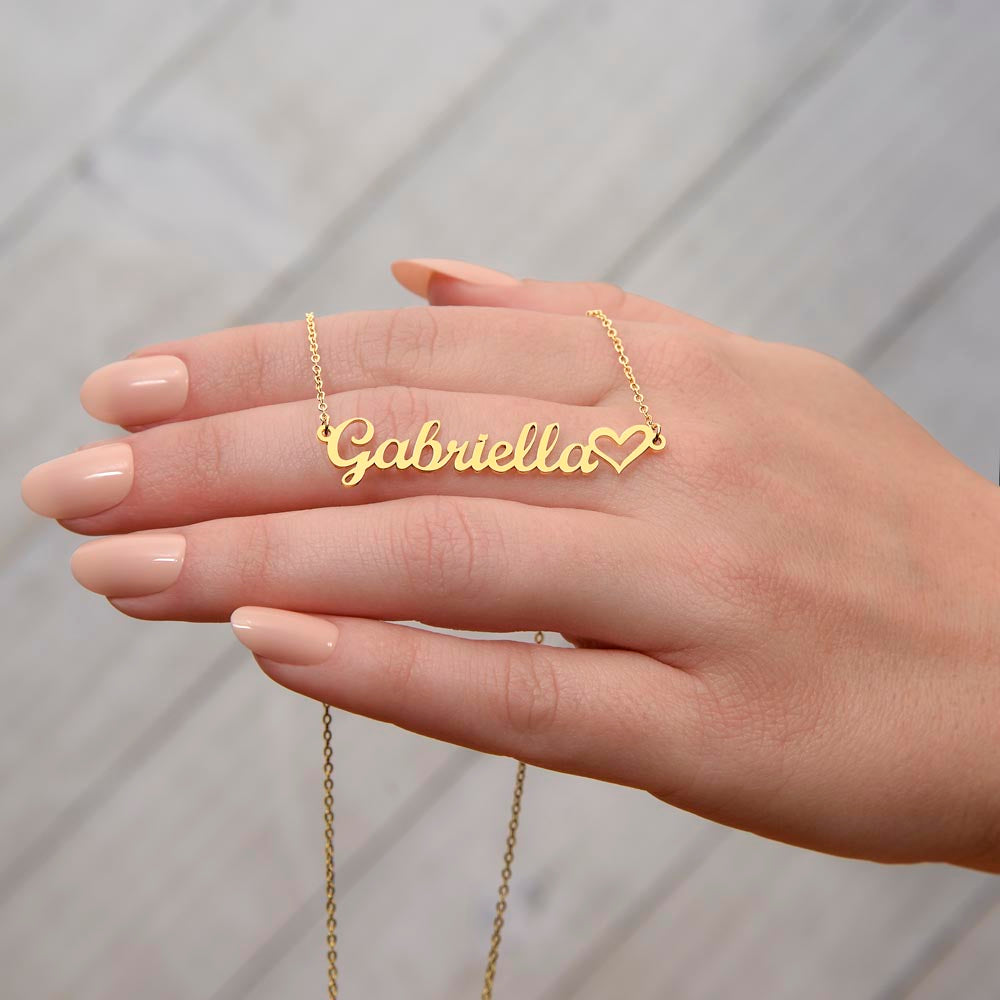 Personalized Name and Heart Pendant Necklace