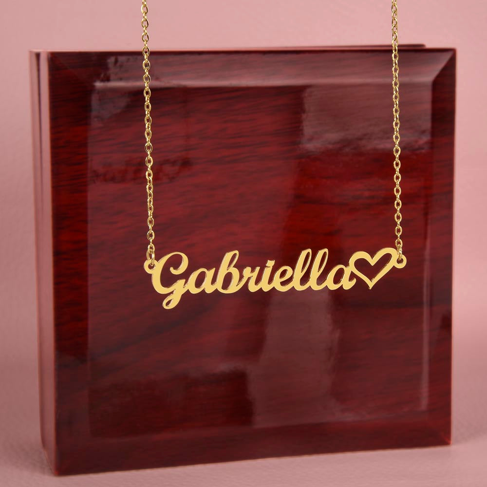 Personalized Name and Heart Pendant Necklace