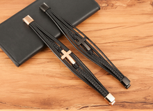 Cargar imagen en el visor de la galería, Cross Design Leather Bracelet