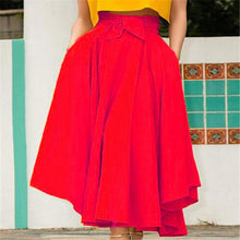 Load image into Gallery viewer, Women's Solid Sash Tie Long Skirt