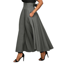 Load image into Gallery viewer, Women's Solid Sash Tie Long Skirt