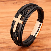 Cargar imagen en el visor de la galería, Cross Design Leather Bracelet