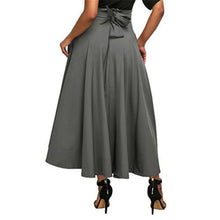 Load image into Gallery viewer, Women's Solid Sash Tie Long Skirt