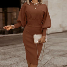 Load image into Gallery viewer, Long Sleeve Ribbed Knit Dress