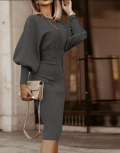 Load image into Gallery viewer, Long Sleeve Ribbed Knit Dress