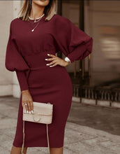 Load image into Gallery viewer, Long Sleeve Ribbed Knit Dress