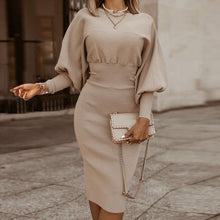 Load image into Gallery viewer, Long Sleeve Ribbed Knit Dress