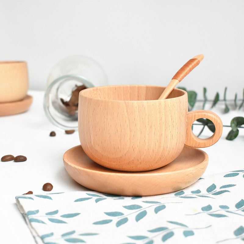 Luxe Solid Wood Cup Coaster and Spoon