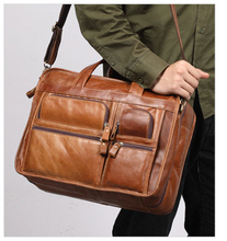 Cargar imagen en el visor de la galería, Men&#39;s Leather Multicompartment Briefcase
