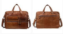 Load image into Gallery viewer, Men&#39;s Leather Multicompartment Briefcase
