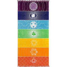 Load image into Gallery viewer, Rainbow Chakra Meditation Tapestry
