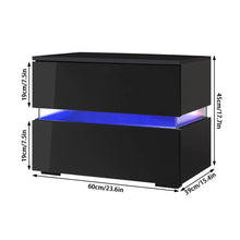 Load image into Gallery viewer, Modern LED Light Bedside Nightstand w/2 Drawers
