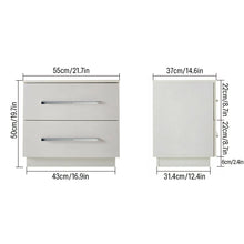 Cargar imagen en el visor de la galería, LED Bedside Table With 2 Storage Drawers with Handles
