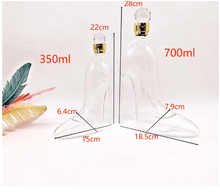Load image into Gallery viewer, 350ml and 700ml High-heeled Shoe Models Red Wine Decanter Empty Bottle, Glass Bottle Thickened Whiskey Decanter
