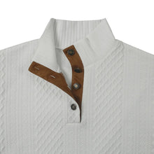 Load image into Gallery viewer, Men&#39;s Long-Sleeved Jacquard Knit Pullover Sweater with Stand-Up Collar
