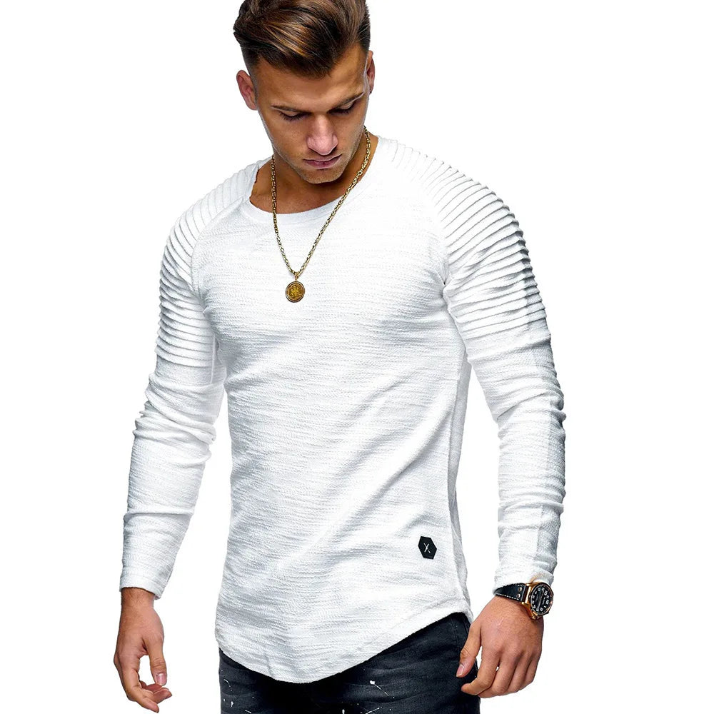 Men's Slim Fit Long Sleeve with Accordion Shoulder