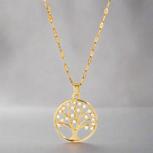 Load image into Gallery viewer, Rhinestone Tree of Life Pendant Necklace
