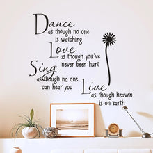 Load image into Gallery viewer, Dance Love Sing Live Inspirational Quote Wall Art
