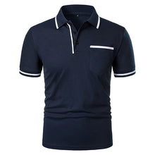 Load image into Gallery viewer, Men&#39;s Short Sleeve Polo Shirt with Color Accents and Top Pocket
