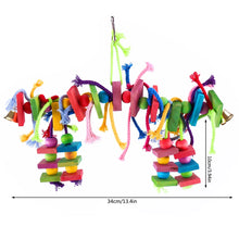 Cargar imagen en el visor de la galería, Bird  Multicolored Wooden Swing With Rope And Bell
