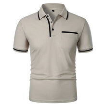Load image into Gallery viewer, Men&#39;s Short Sleeve Polo Shirt with Color Accents and Top Pocket
