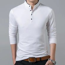 Load image into Gallery viewer, Long Sleeve Shirt with Mandarin Collar featuring a Contrasting Color
