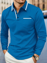 Cargar imagen en el visor de la galería, Men&#39;s Long Sleeve Shirt with Collar and Pocket Accents
