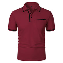 Load image into Gallery viewer, Men&#39;s Short Sleeve Polo Shirt with Color Accents and Top Pocket
