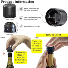 Load image into Gallery viewer, Reusable Silicone Champagne and Wine Sealer

