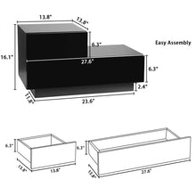 Load image into Gallery viewer, Modern LED Nightstand Bedside Table with 2 Drawers
