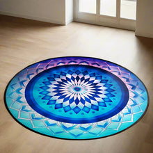 Load image into Gallery viewer, Round Meditation Mat with Flower of Life Design
