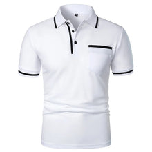 Load image into Gallery viewer, Men&#39;s Short Sleeve Polo Shirt with Color Accents and Top Pocket
