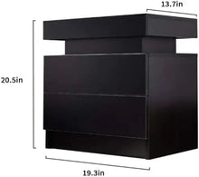 Cargar imagen en el visor de la galería, LED Light Bedside Table with 2 Drawers
