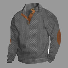 Load image into Gallery viewer, Men&#39;s Long-Sleeved Jacquard Knit Pullover Sweater with Stand-Up Collar
